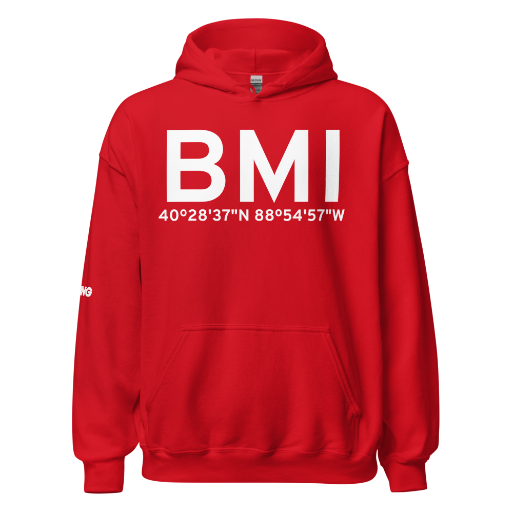 Bloomington/Normal (KBMI) Airport Hoodie Sweatshirt 