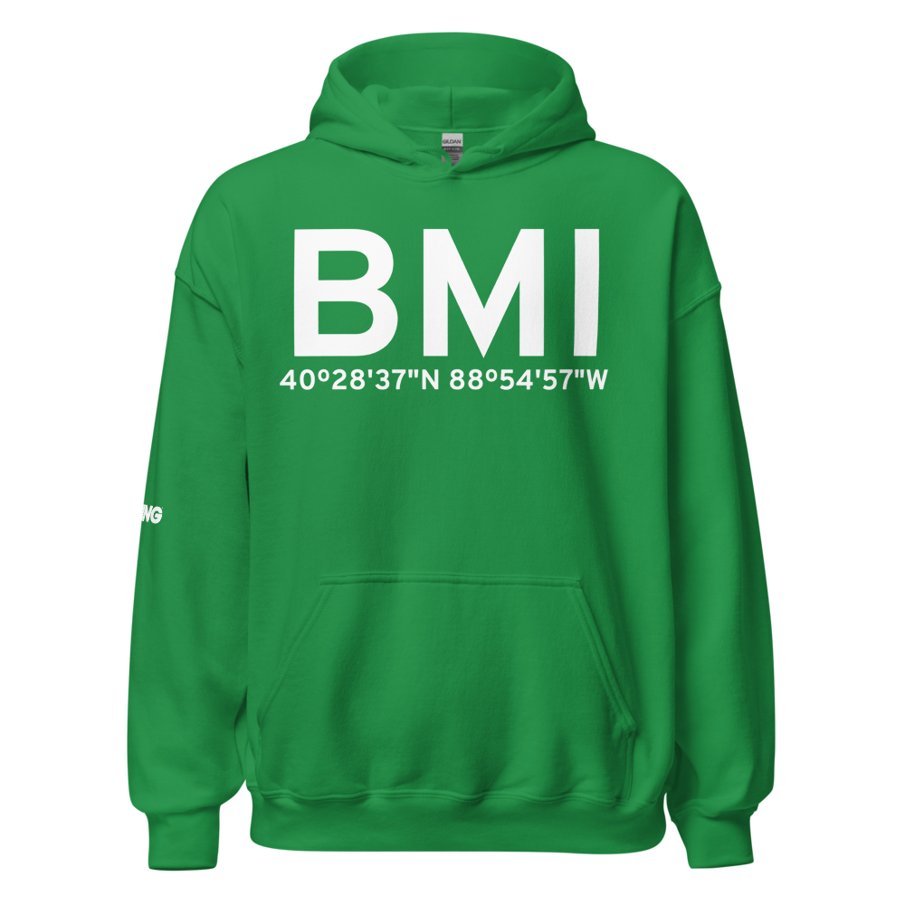 Bloomington/Normal (KBMI) Airport Hoodie Sweatshirt 