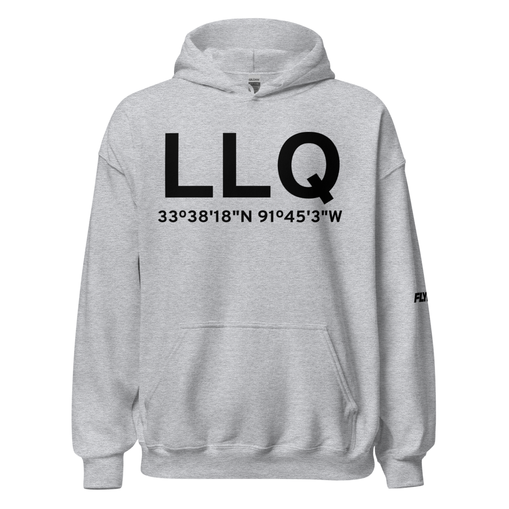 Monticello (KLLQ) Airport Hoodie Sweatshirt 