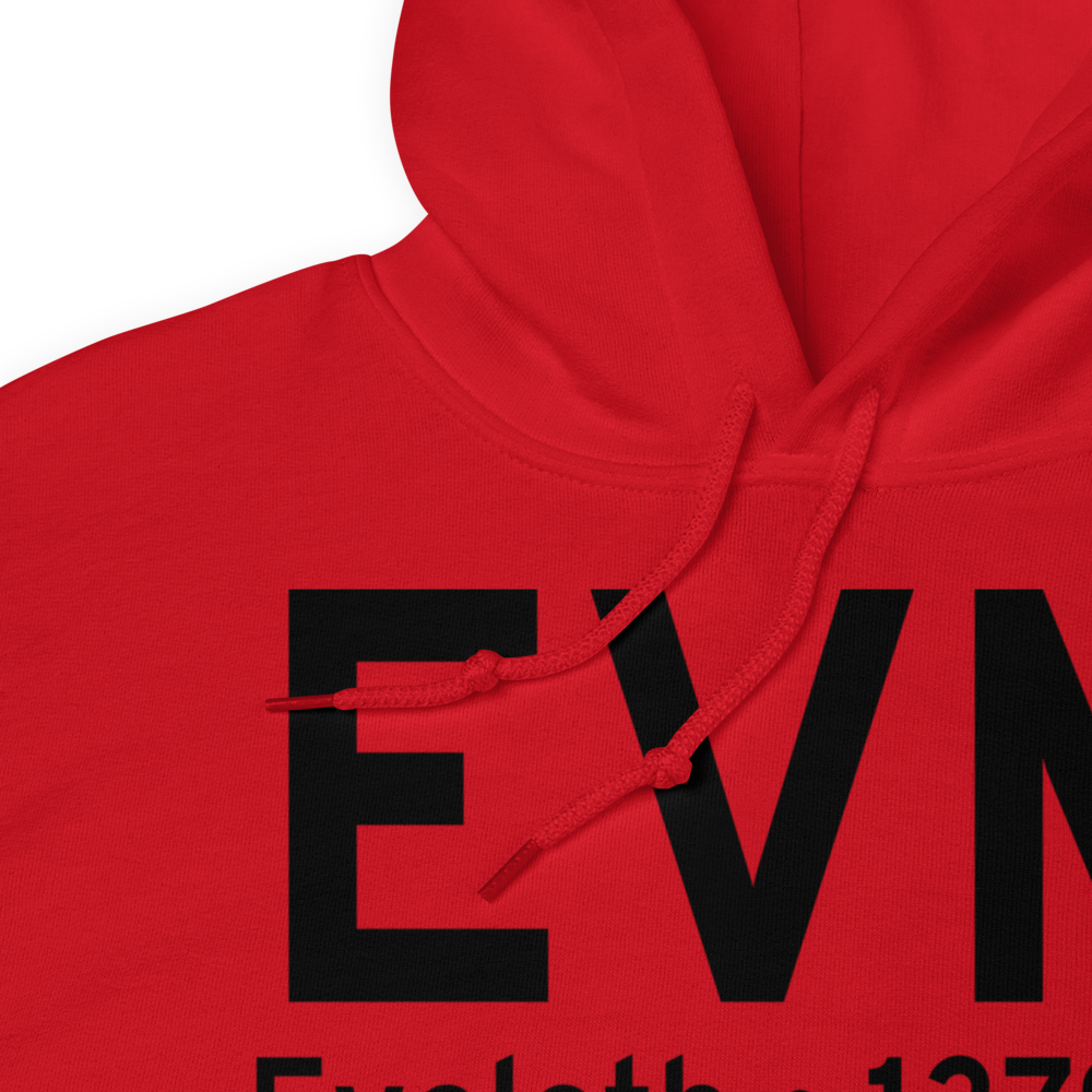 Eveleth (KEVM) Airport Hoodie Sweatshirt 