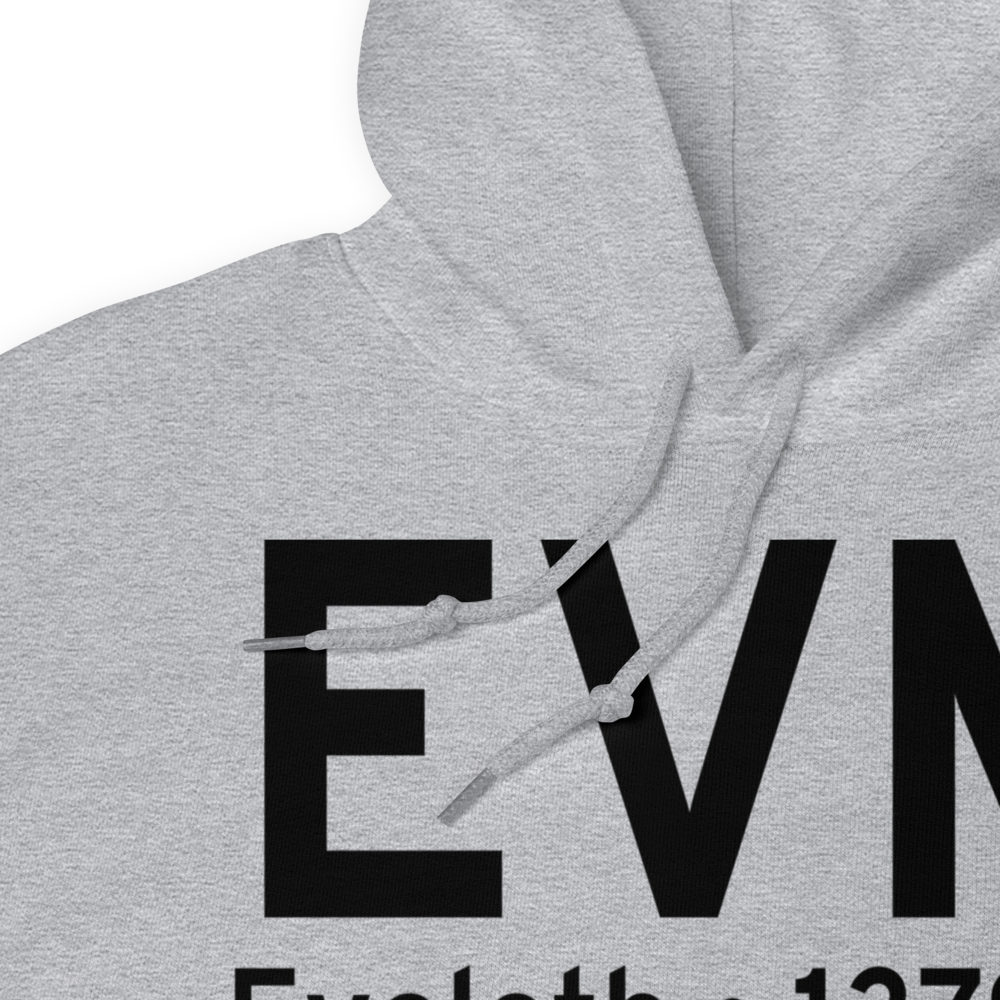 Eveleth (KEVM) Airport Hoodie Sweatshirt 