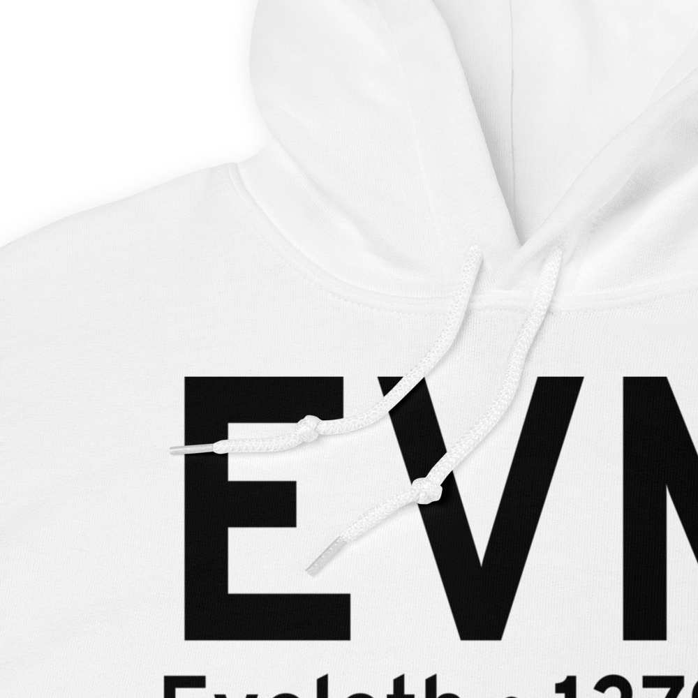 Eveleth (KEVM) Airport Hoodie Sweatshirt 