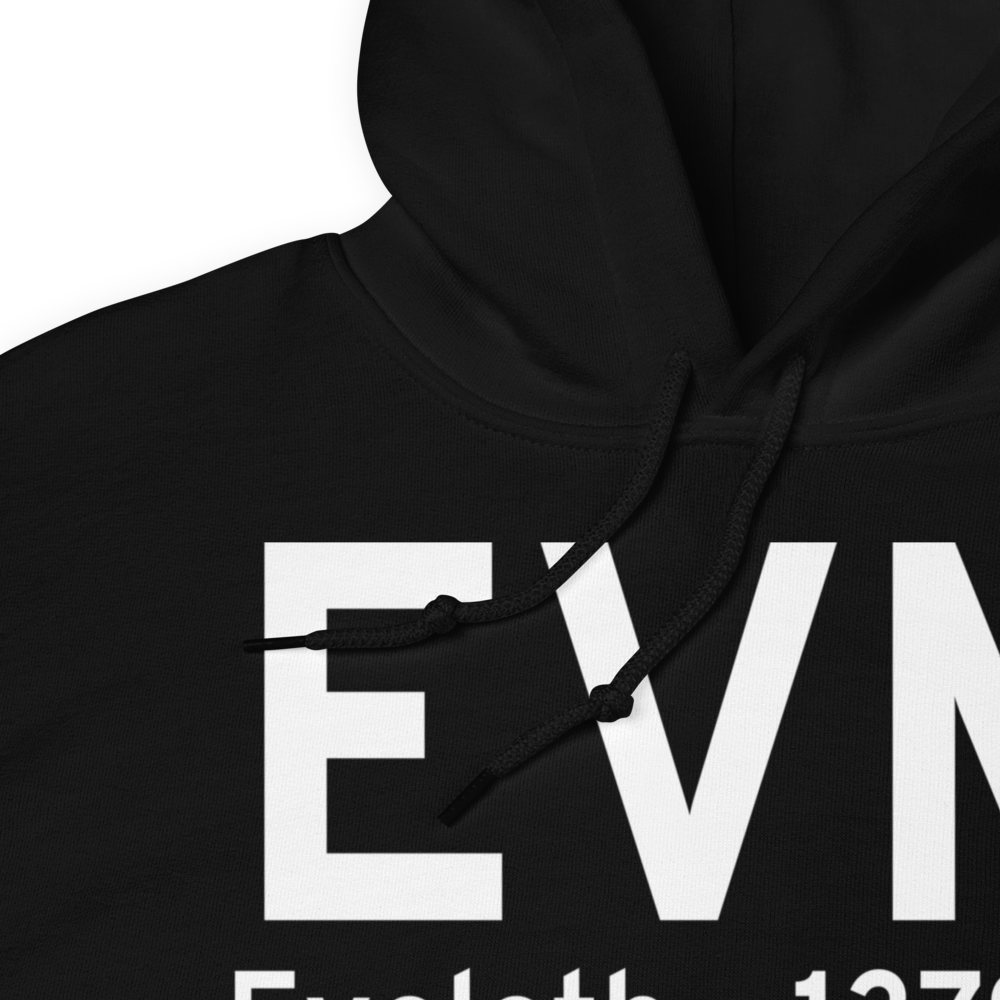 Eveleth (KEVM) Airport Hoodie Sweatshirt 