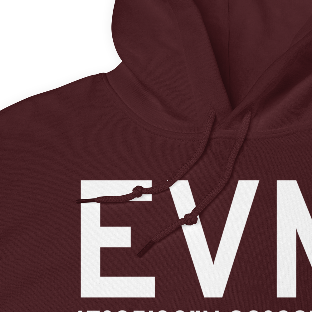Eveleth (KEVM) Airport Hoodie Sweatshirt 