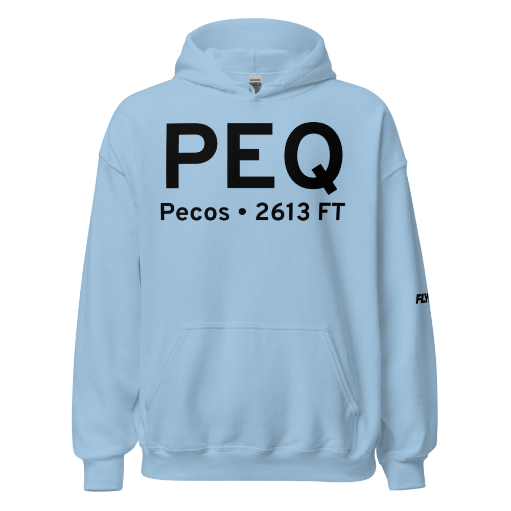 Pecos (KPEQ) Airport Hoodie Sweatshirt 
