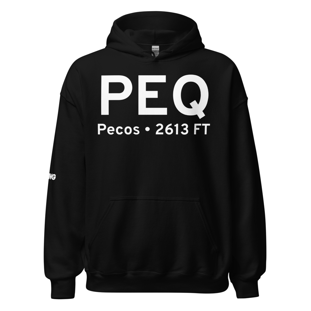 Pecos (KPEQ) Airport Hoodie Sweatshirt 