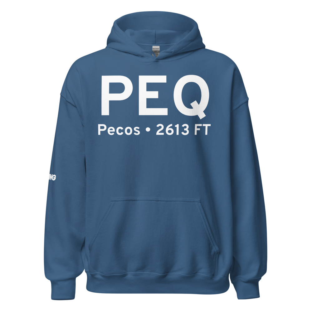Pecos (KPEQ) Airport Hoodie Sweatshirt 