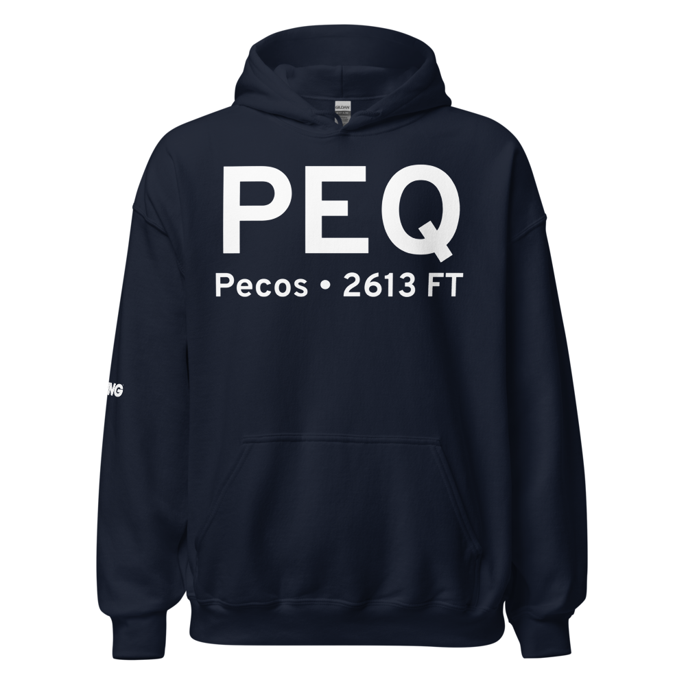 Pecos (KPEQ) Airport Hoodie Sweatshirt 