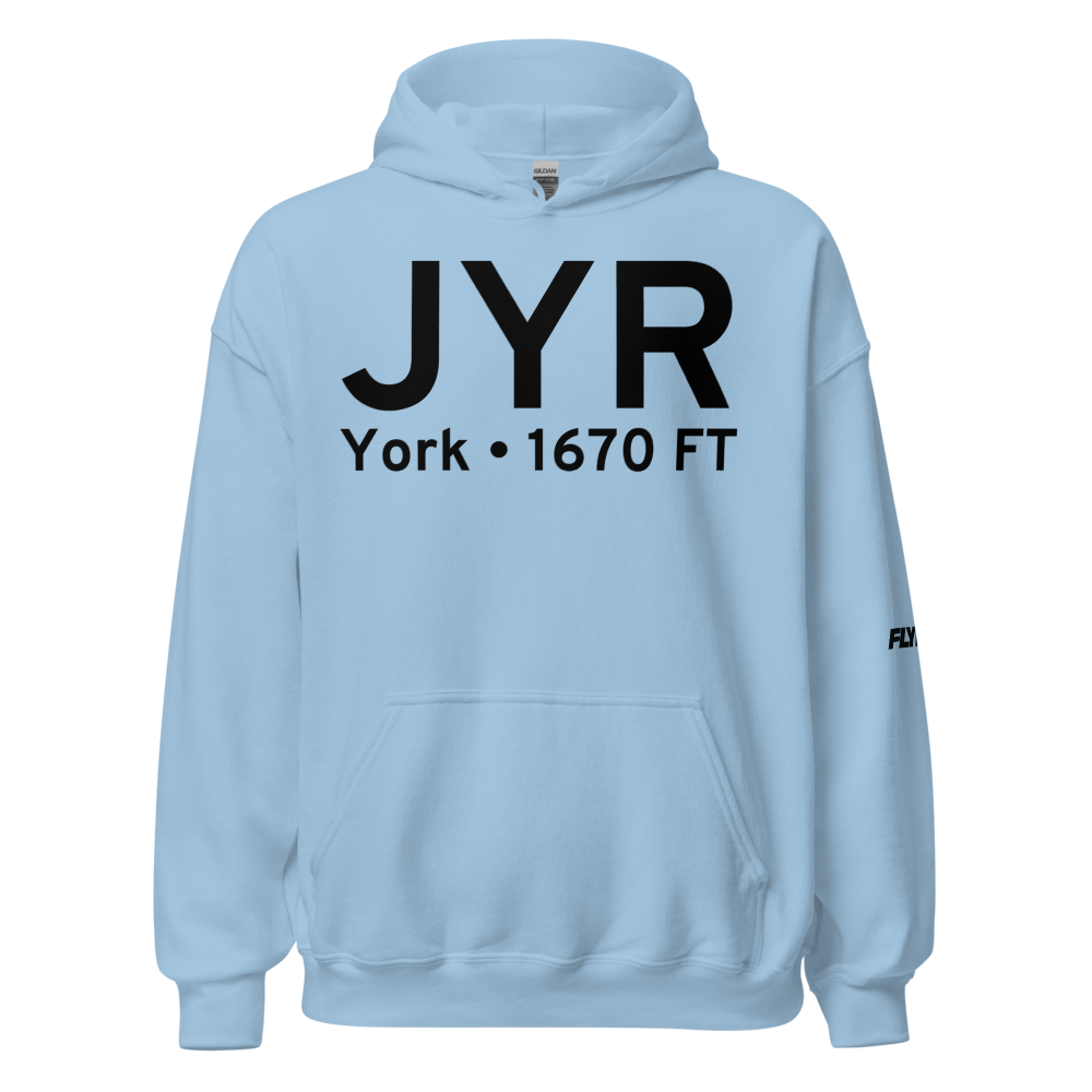 York (KJYR) Airport Hoodie Sweatshirt 