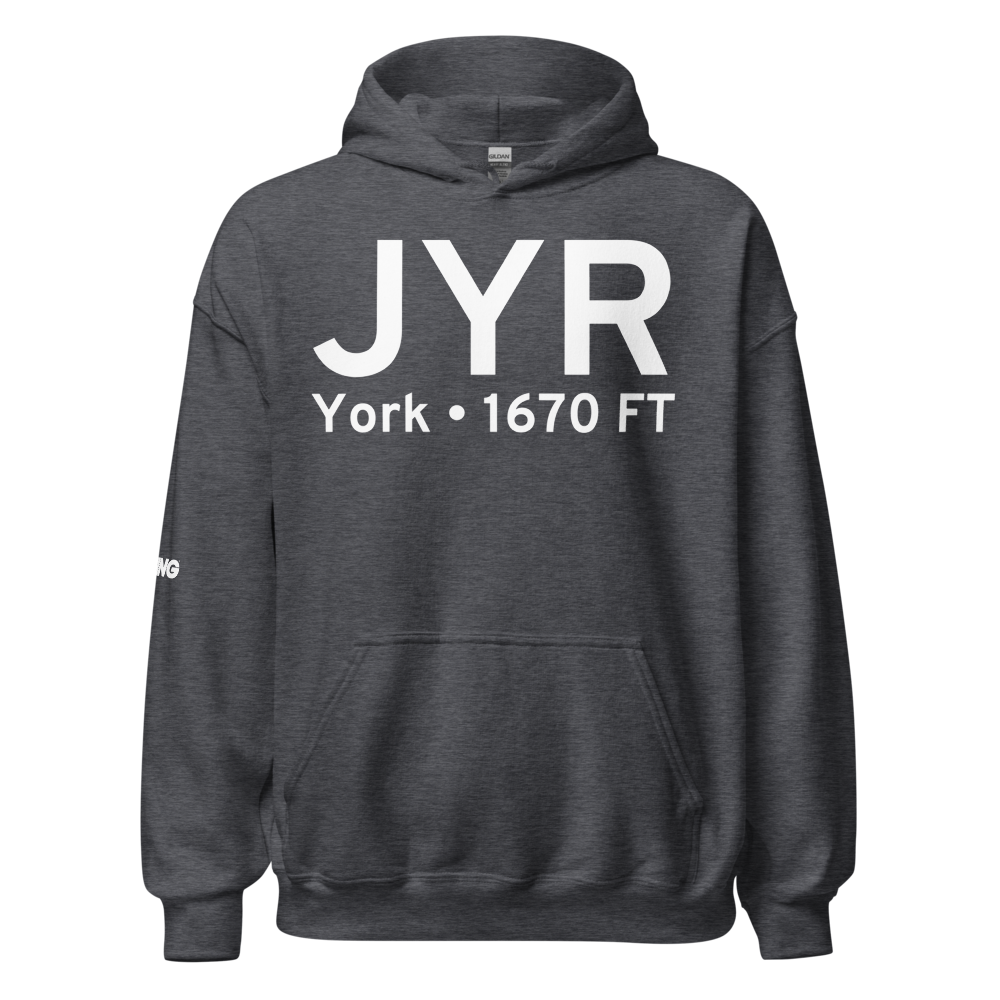 York (KJYR) Airport Hoodie Sweatshirt 