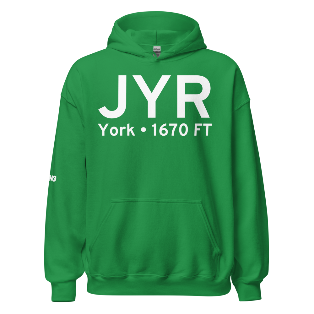 York (KJYR) Airport Hoodie Sweatshirt 