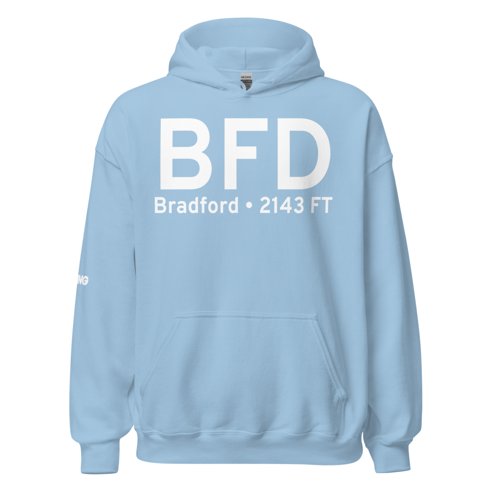 Bradford (KBFD) Airport Hoodie Sweatshirt 
