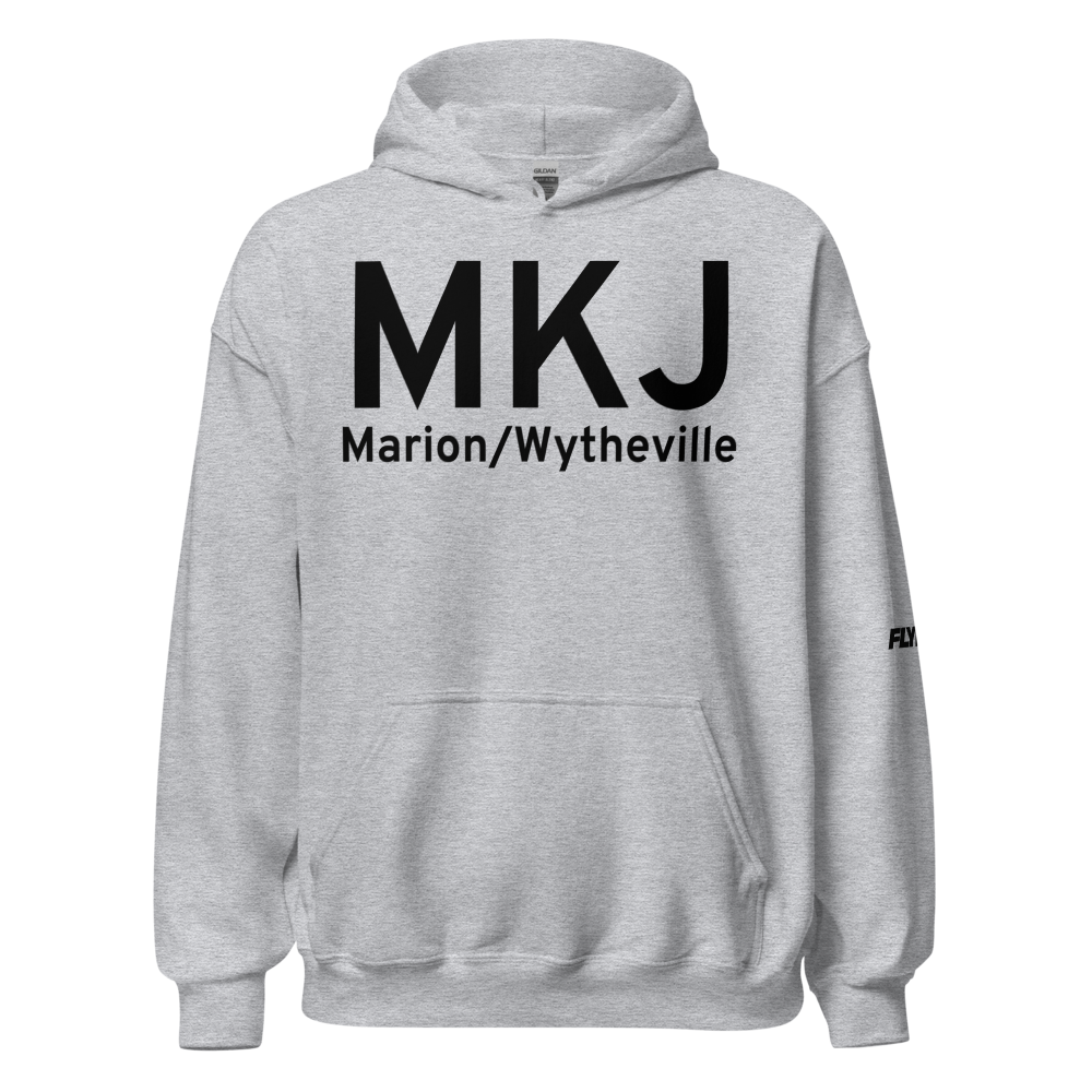 Marion/Wytheville (KMKJ) Airport Hoodie Sweatshirt 