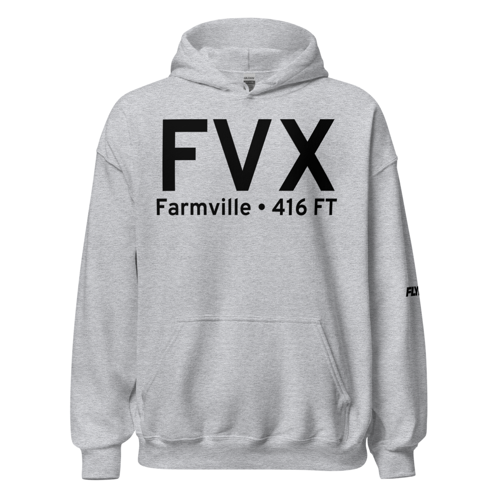 Farmville (KFVX) Airport Hoodie Sweatshirt 