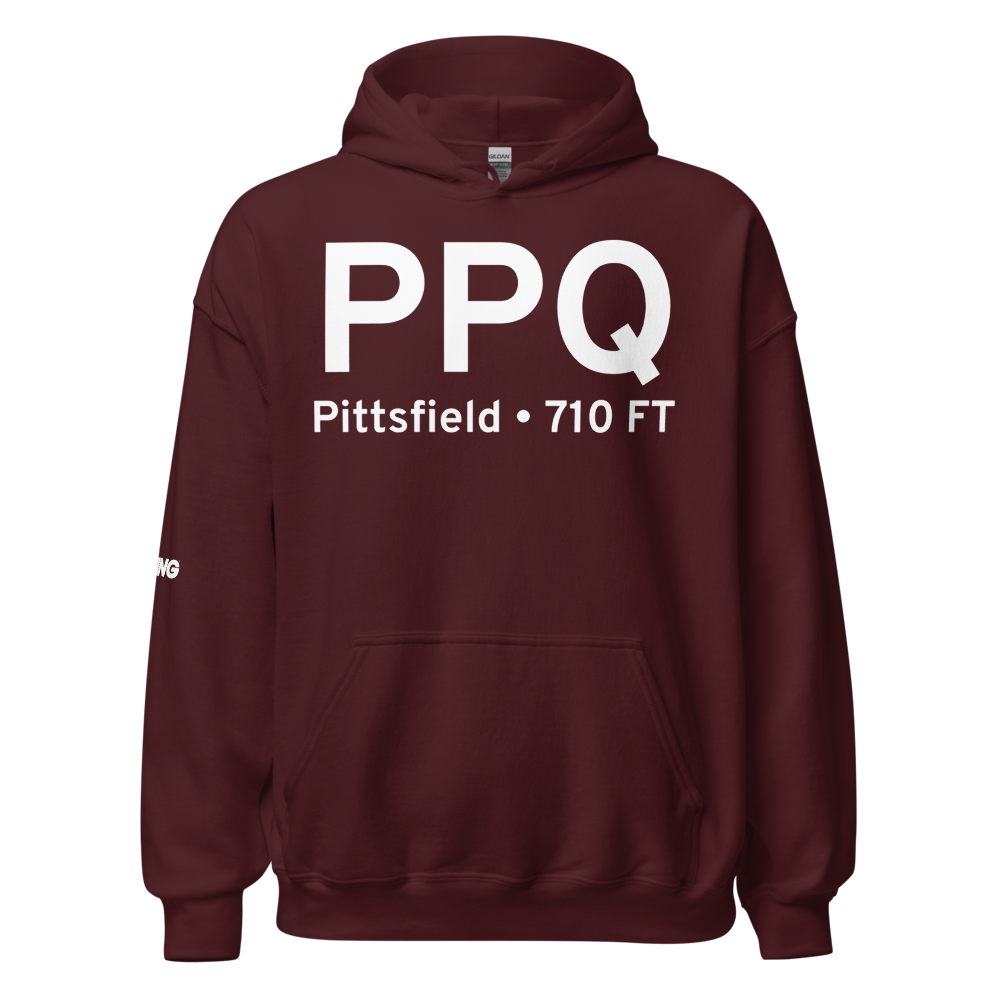 Pittsfield (KPPQ) Airport Hoodie Sweatshirt 