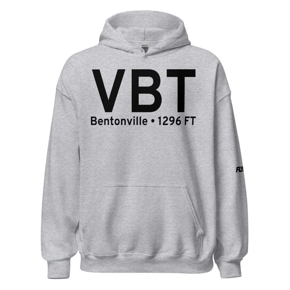 Bentonville (KVBT) Airport Hoodie Sweatshirt 