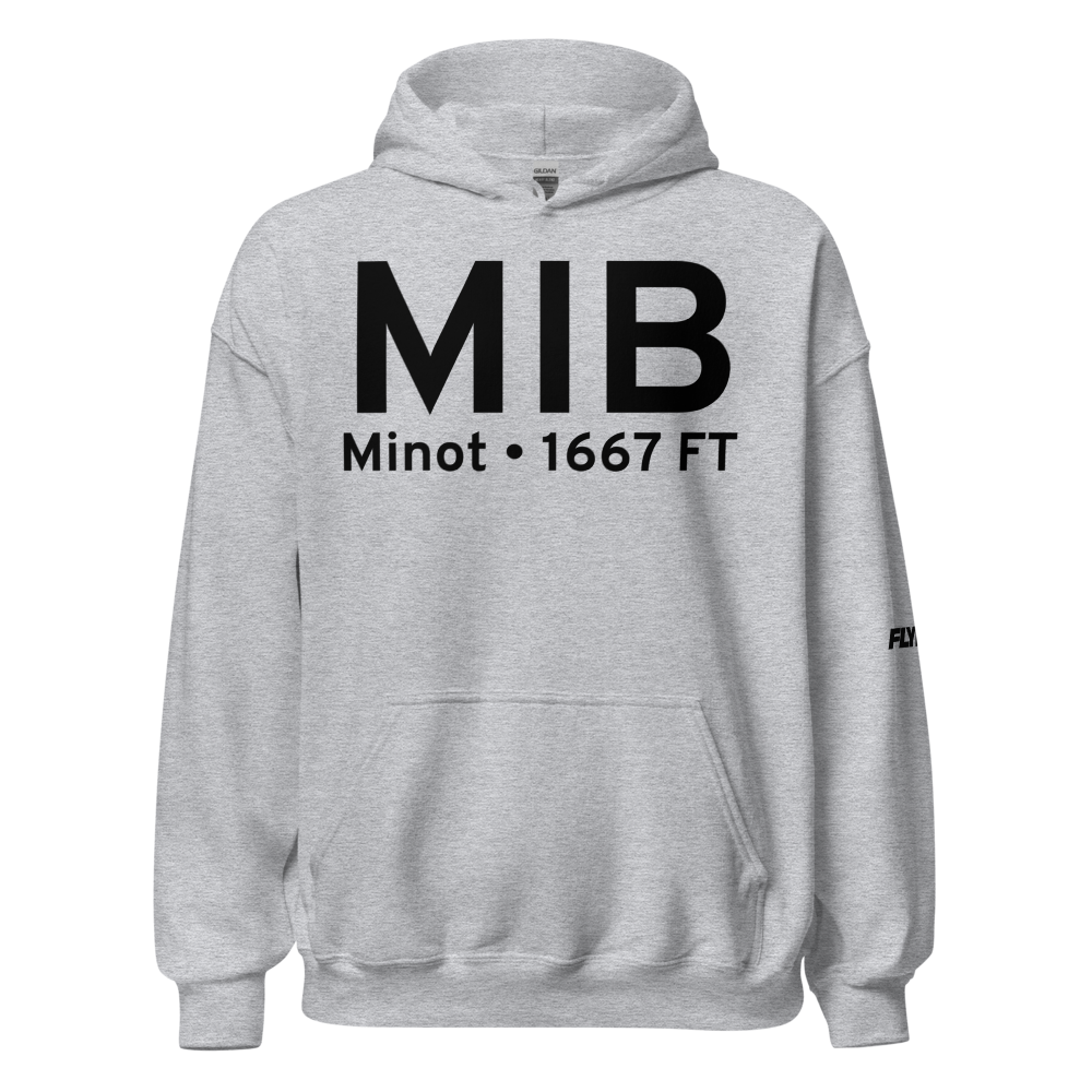 Minot (KMIB) Airport Hoodie Sweatshirt 