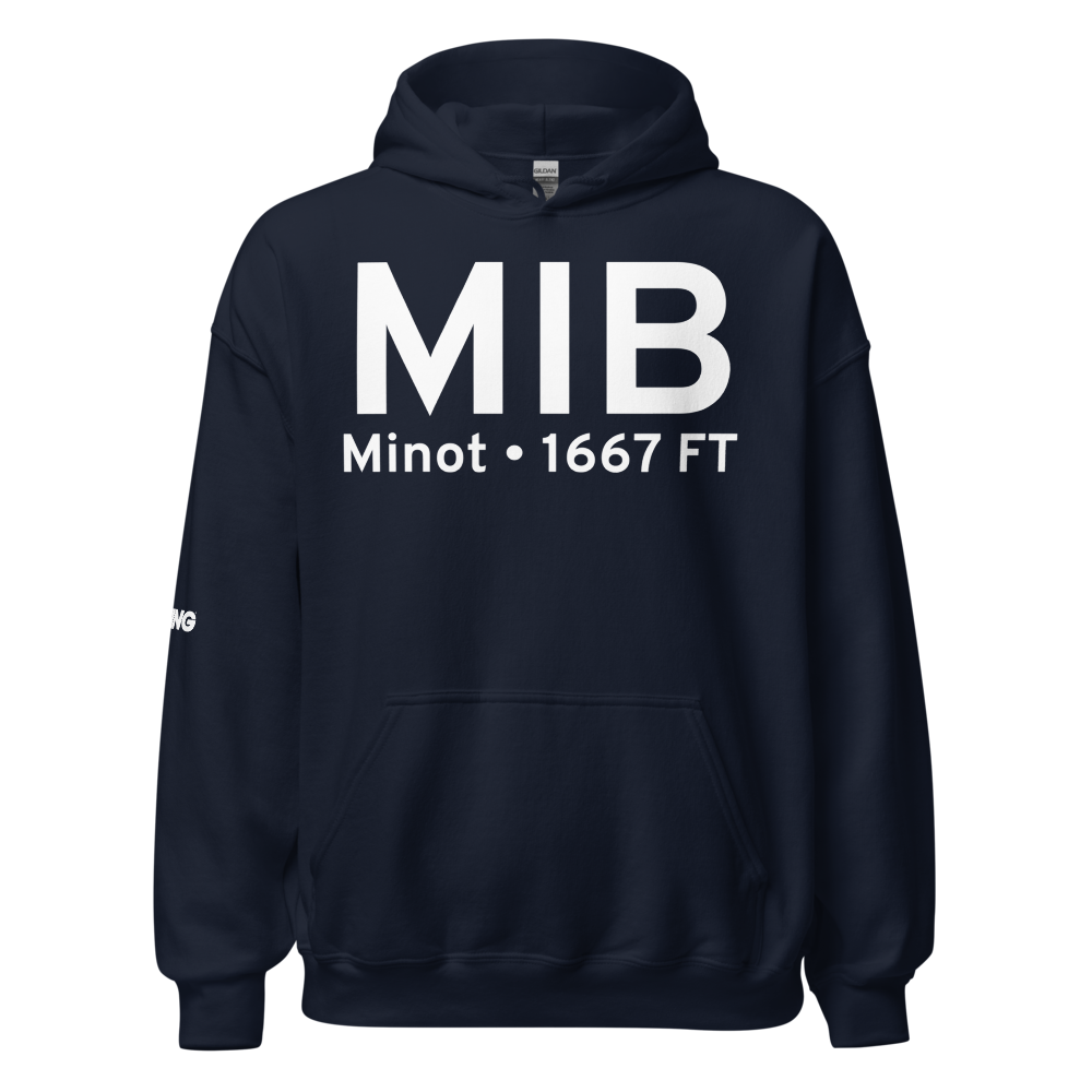 Minot (KMIB) Airport Hoodie Sweatshirt 