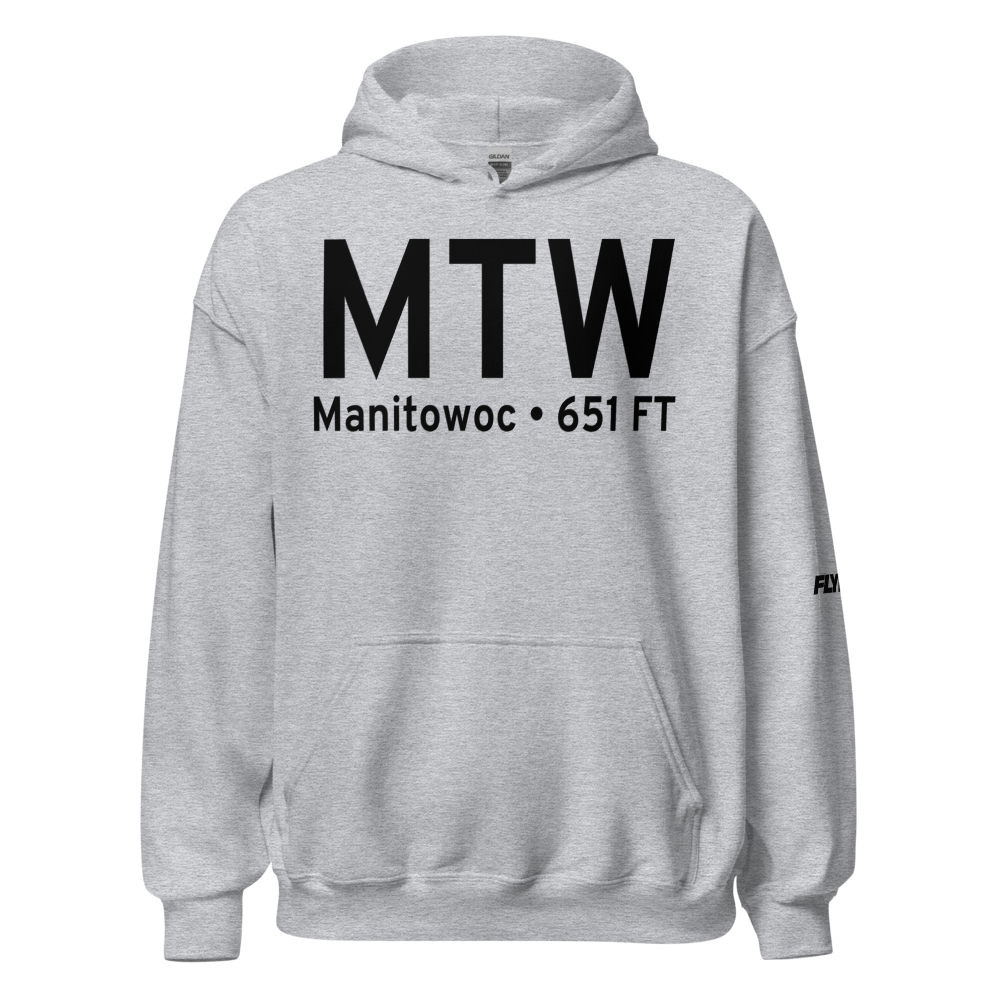 Manitowoc (KMTW) Airport Hoodie Sweatshirt 