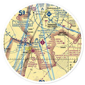 Bend Municipal Airport (BDN) VFR Sectional Sticker (30 mile)
