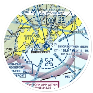 Igor I Sikorsky Memorial Airport (BDR) VFR Sectional Sticker (20 mile)