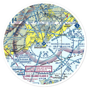 Igor I Sikorsky Memorial Airport (BDR) VFR Sectional Sticker (30 mile)