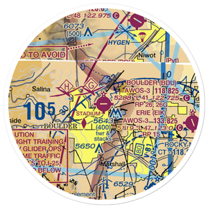 Boulder Municipal Airport (BDU) VFR Sectional Sticker (20 mile)