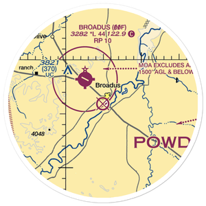 Broadus Airport (BDX) VFR Sectional Sticker (20 mile)