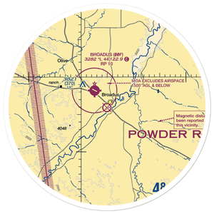 Broadus Airport (BDX) VFR Sectional Sticker (30 mile)