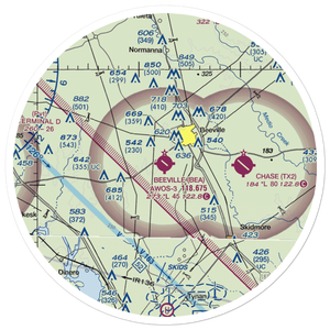 Beeville Municipal Airport (BEA) VFR Sectional Sticker (30 mile)