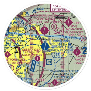 Beech Factory Airport (BEC) VFR Sectional Sticker (20 mile)