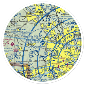 Laurence G Hanscom Field (BED) VFR Sectional Sticker (30 mile)