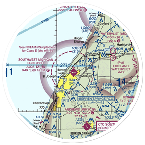 Southwest Michigan Regional Airport (BEH) VFR Sectional Sticker (30 mile)