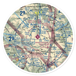 Bradford Regional Airport (BFD) VFR Sectional Sticker (30 mile)