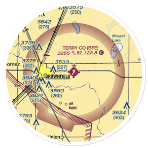 Terry County Airport (BFE) VFR Sectional Sticker (20 mile)
