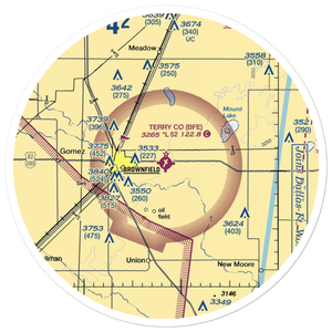 Terry County Airport (BFE) VFR Sectional Sticker (30 mile)