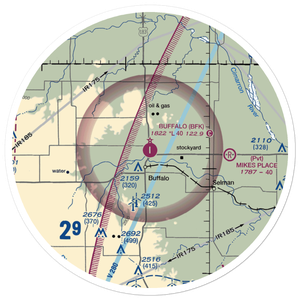 Buffalo Municipal Airport (BFK) VFR Sectional Sticker (30 mile)