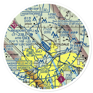 Meadows Field (BFL) VFR Sectional Sticker (20 mile)