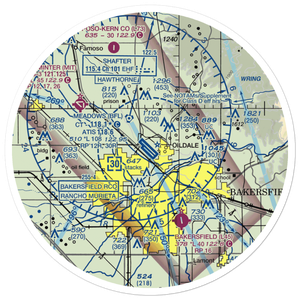 Meadows Field (BFL) VFR Sectional Sticker (30 mile)