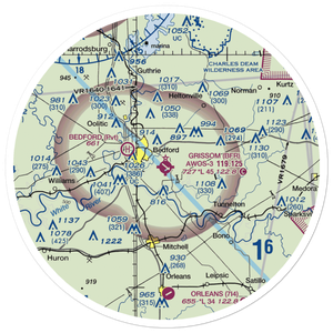 Virgil I Grissom Municipal Airport (BFR) VFR Sectional Sticker (30 mile)
