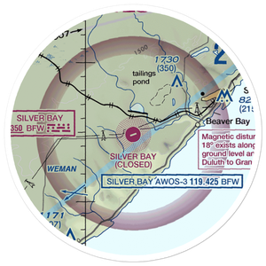 Silver Bay Municipal Airport (BFW) VFR Sectional Sticker (20 mile)