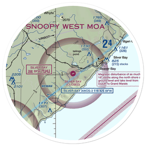 Silver Bay Municipal Airport (BFW) VFR Sectional Sticker (30 mile)