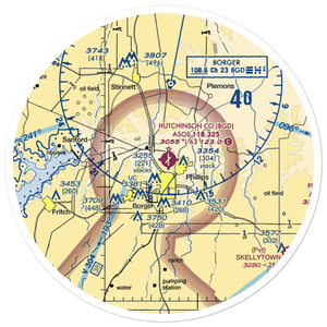 Hutchinson County Airport (BGD) VFR Sectional Sticker (30 mile)