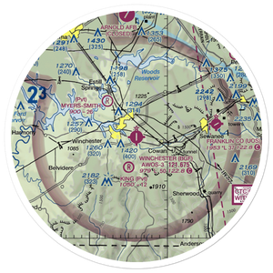 Winchester Municipal Airport (BGF) VFR Sectional Sticker (30 mile)