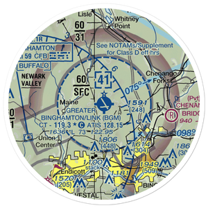 Greater Binghamton/Edwin A Link field (BGM) VFR Sectional Sticker (20 mile)