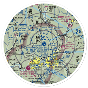 Greater Binghamton/Edwin A Link field (BGM) VFR Sectional Sticker (30 mile)