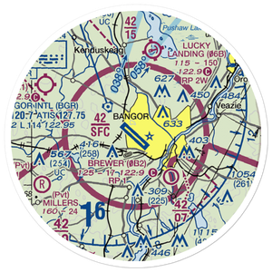 Bangor International Airport (BGR) VFR Sectional Sticker (20 mile)