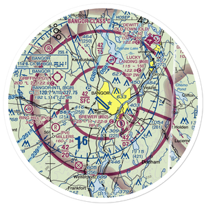 Bangor International Airport (BGR) VFR Sectional Sticker (30 mile)