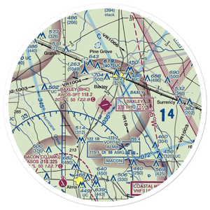 Baxley Municipal Airport (BHC) VFR Sectional Sticker (30 mile)