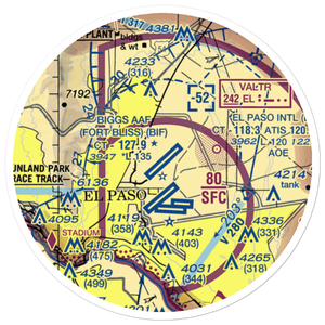 Biggs Army Air Field (Fort Bliss) (BIF) VFR Sectional Sticker (20 mile)
